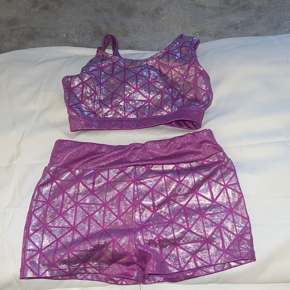 Little girls sports bra and shorts